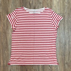 Majestic Filatures Women's Size 3 Linen Short Sleeve Parisian Stripe T Shirt